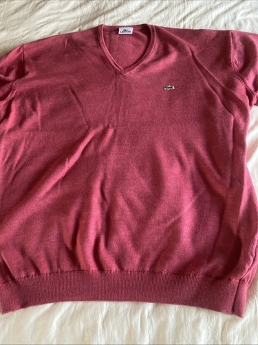 Pink lacoste neck jumper - v,