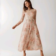 NEEDLE & THREAD SWEET POSY BODICE ANKLE GOWN DRESS. SIZE UK 10/ US 6