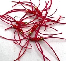 Fly fishing Trout Flies Bloodworm APPS NYMPH BARBED/BARBLESS G.HEAD Various Qty
