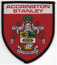 Accrington Stanley Football Club Woven Badge Patch 70mm x 80mm