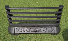 Victorian and Edwardian cast iron fireplace front bars hook on  front bars fret
