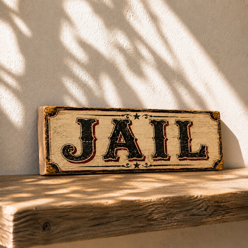 Jail sign vintage western - sign,