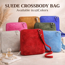 Real suede leather crossbody - suede,