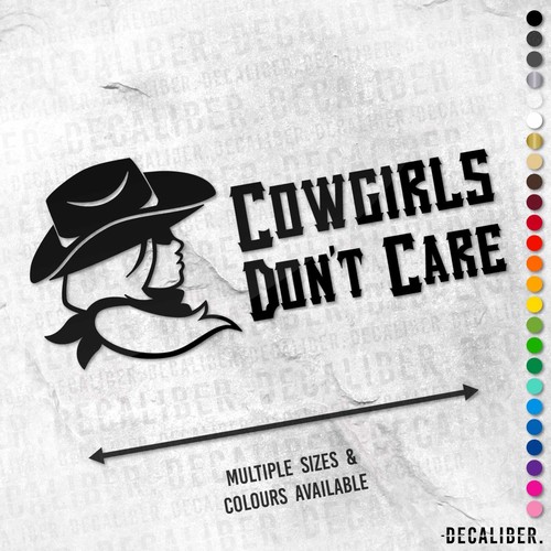 Cowgirls don care sticker - don't,