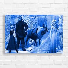 Frozen Winter Wonderland Blue Canvas Print Large Picture Wall Art