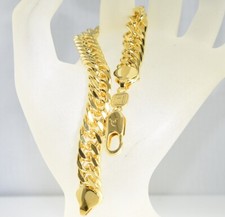 SALE 14ct 14K Gold Filled Men Lady 11mm 9.2" Bracelet Valentine Birthday w322yg