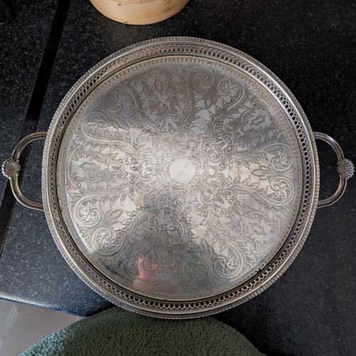 Large round plated - round, silver