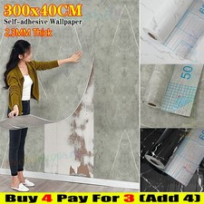 Thicked Marble Tile Wallpaper Kitchen Bathroom Foil Self-adhesive Wall Sticker