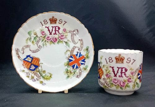 Antique porcelain cup saucer - porcelain,