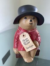 Vintage 1979 Paddington Bear Money Box FilmFair C&G Hat & Tag – Rare Piggy Bank