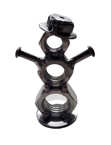 Snowman crafted recycled metal - snowman,