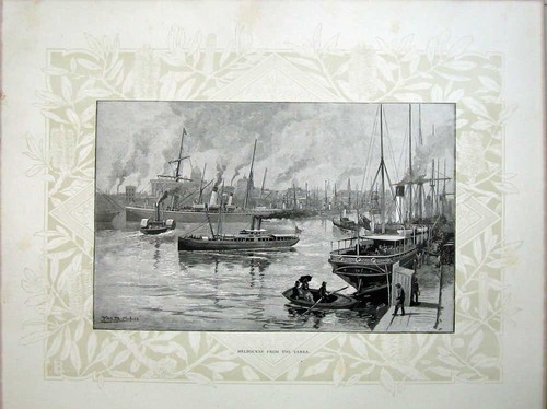 Old antique print - old, 1886