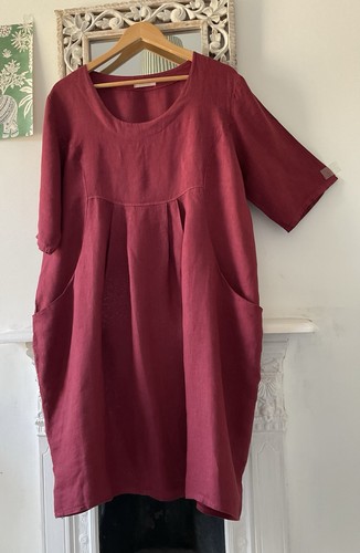 Lovely burgundy linen cocoon - linen,