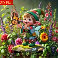 Magical Garden Elf Ornament 2D