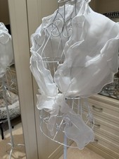 Shoulder Bridal Shawl/Wraps/Coat White Ivory Organza Bolero Jacket Shrug