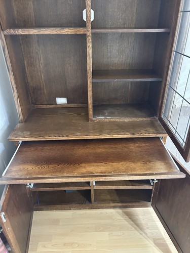 Brown wood glass display - wood,
