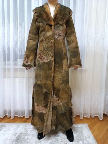 Women long shearling coat - shearling,