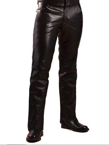 Soft black real leather jeans