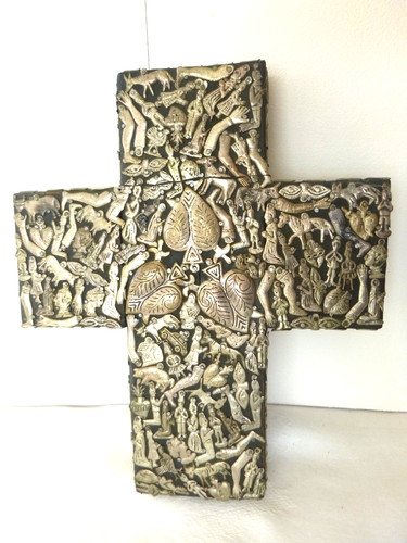 Handmade wooden milagro cross - handmade,