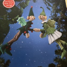 KNITTING PATTERN Alan Dart Holly and Ivy Christmas elf woodland fairy toys 30cm 