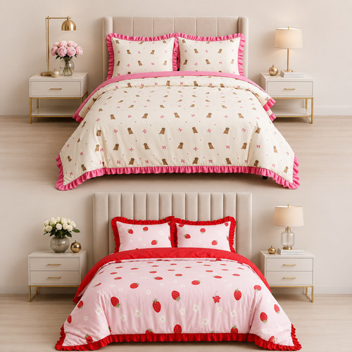 Microfibre scallop frill duvet - frill,