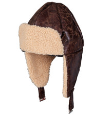 Pilot Helmet Aviator Hat Brown