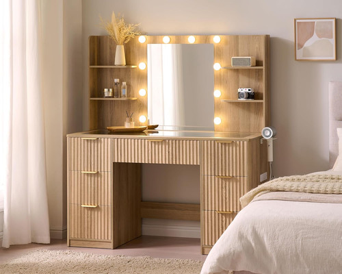 Fluted vanity desk with - 47.",