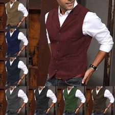Men Tweed Waistcoats Retro