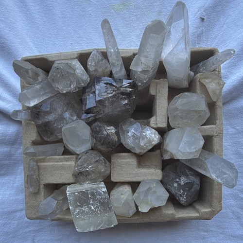 Mixed clear smoky - clear, quartz