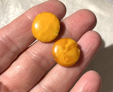 vintage butterscotch amber beads Earrings upcycled small project