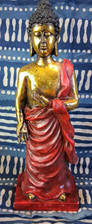 Red & Gold Effect Buddha - Statue Ornament Figurine 28cm