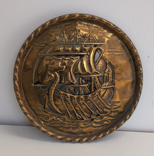 Brass wall plaque plate with - brass,