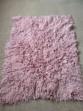 Quality Wool Newborn Photography Flokati In Baby Pink