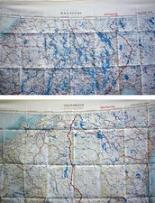Flying map Silk Map Helsinki (Finland) and Trondheim (Norway) 1:1,000,000