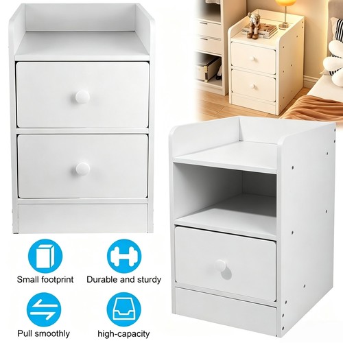 Drawer white bedside cabinet - 2,