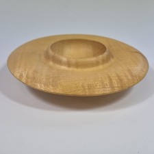 Tom Pockley Signed Turned Wooden Bowl Ripple Sycamore 16.8cm Diameter