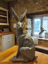 Textured silver sitting hare - sitting,