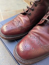 Loake Burford Boot UK Size 9.5 Burgundy Calf's Leather. Goodyear Welted Sole