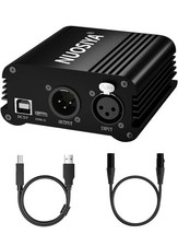  1-channel 48v Phantom Power Supply with USB Cable, XLR Cable for Any Condenser