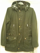 BARBOUR WAX JACKET ICON SERIES 125 BEAUFORT SAGE GREEN HOODED LARGE MENS BNWOT