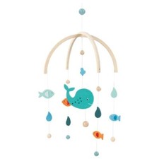 Wooden Felt Whale Mobile