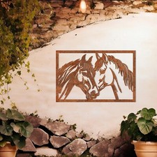 Horses in Love Metal Wall Art