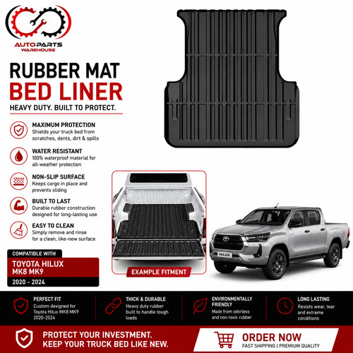 Truck bed mat liner black - bed,