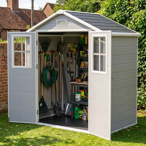 6x4ft plastic garden shed with - 6x4ft,