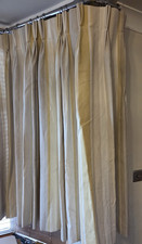 Laura Ashley Lined Curtains Camomile Striped Pinch Pleat Drop 135cm Width 150cm