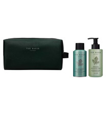 NEW Ted Baker Mens Gift Set FIG LEAF & CEDAR  Body Wash & Body Spray in Washbag