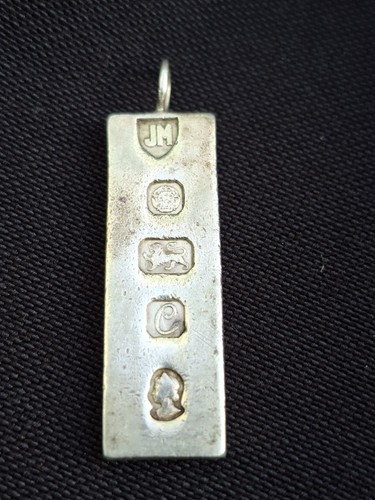 Sterling silver ingot pendant - sterling,