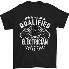 This Is What a Qualified Electrician Looks Like Mens T-Shirt 100% Cotton