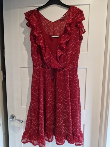 Red spotty layered - layered, dress