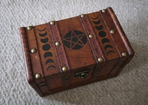 Pentacle moon phase wooden - pentacle,